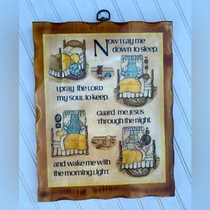 Vintage Prayer wooden Wall Plaque with Vintage images